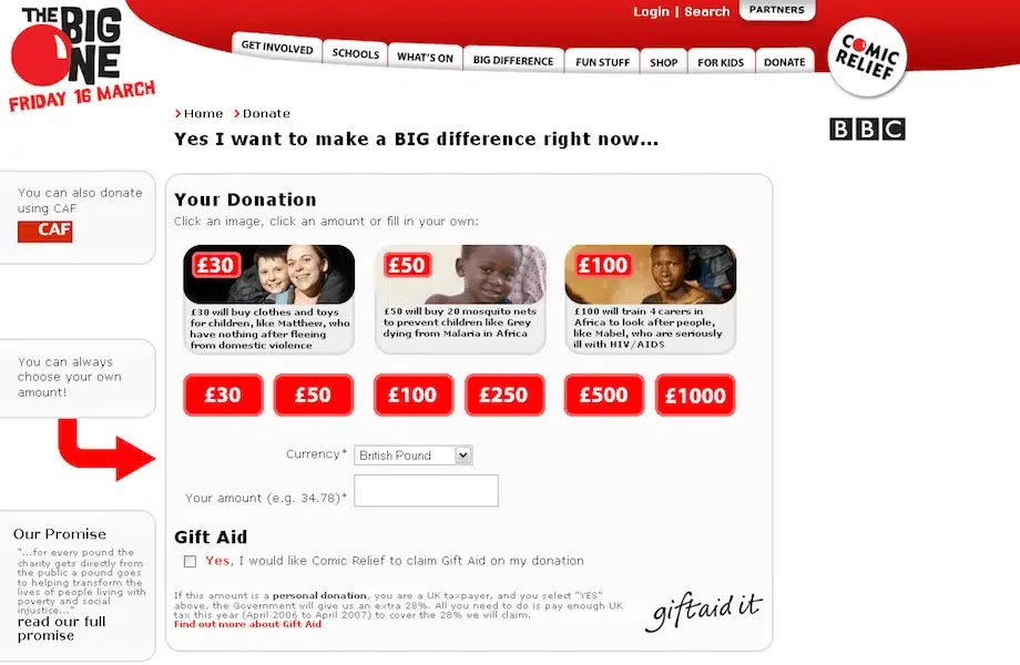 Red Nose Day Donation Form