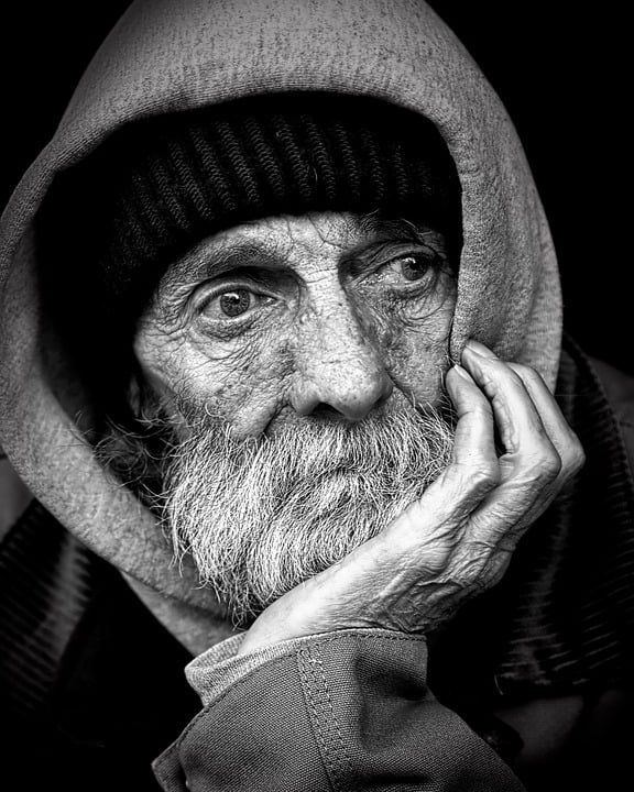 Homeless Man Thinking